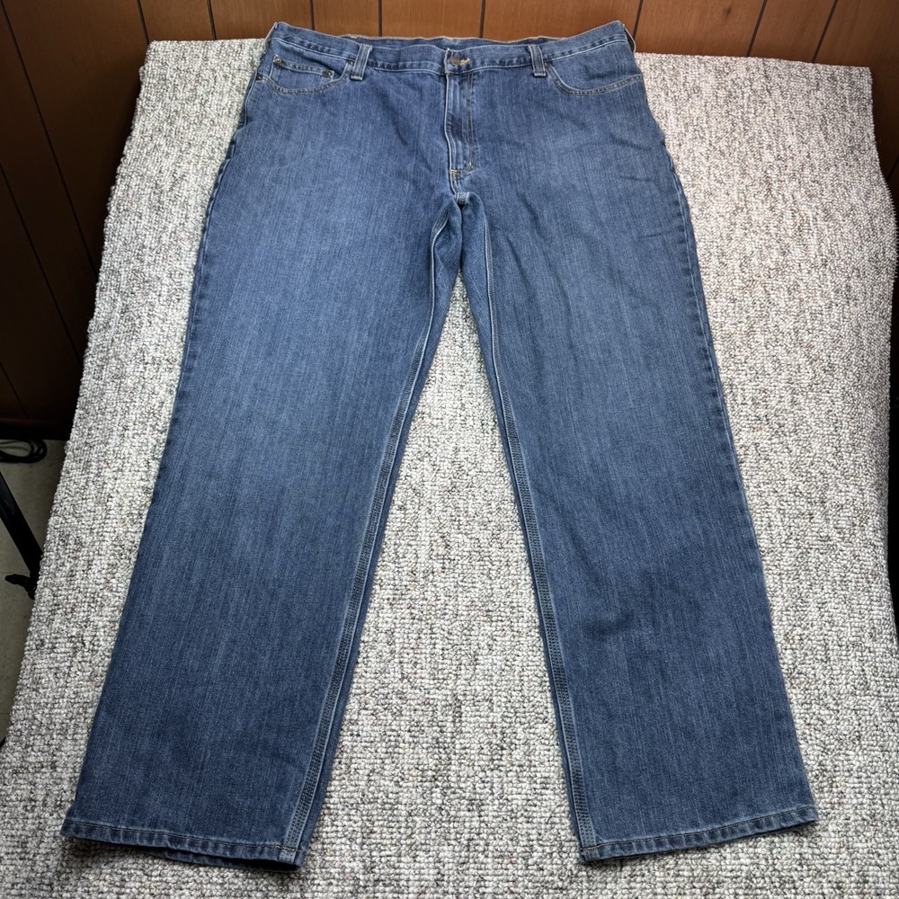 Carhartt Jeans Mens 42x32 Fits 42x31 Holter Relaxed Fit Blue Denim 101483-980